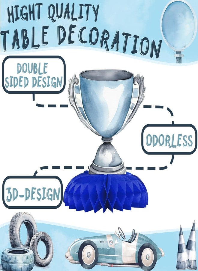 HaPiBiDesign Race Car Party Decorations - Honeycomb Centerpieces for Racing Birthday Decor - Race Car Table Decoration for Kids - Image 4
